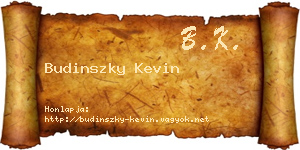 Budinszky Kevin névjegykártya