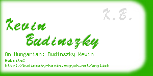 kevin budinszky business card